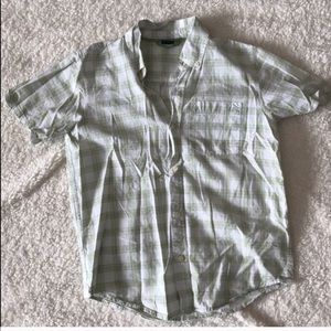 Gap boys button up plaid Shirt Green